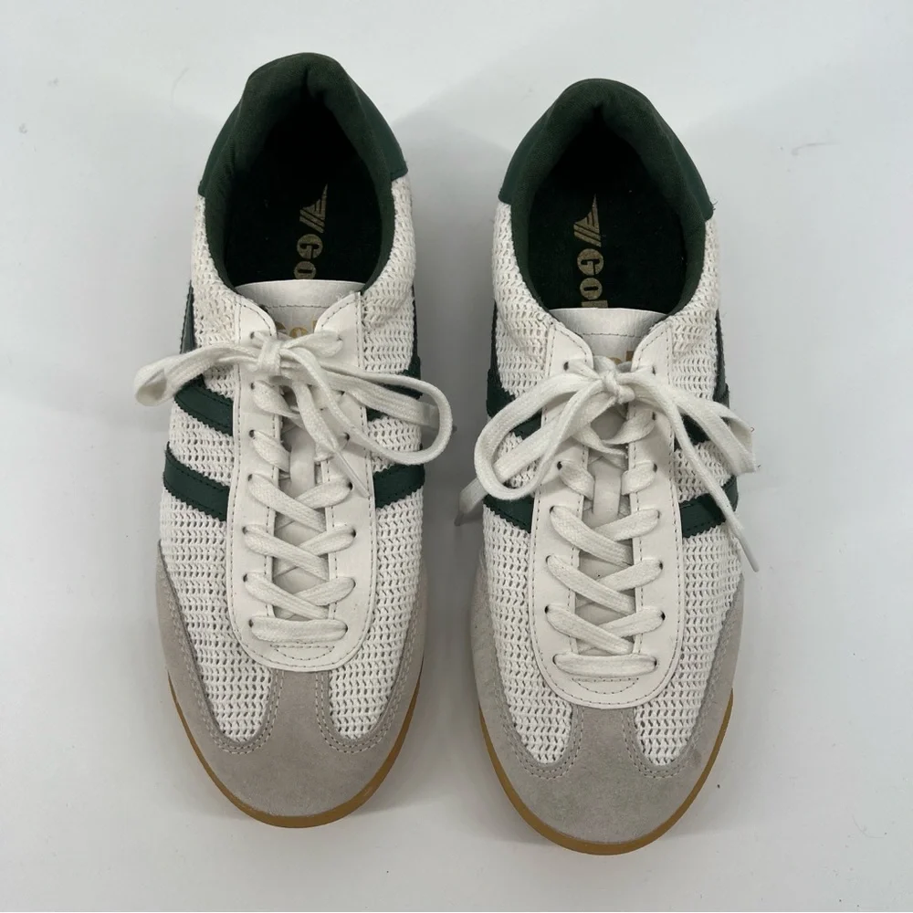 Gola Tornado Zephyr Green White Woven Suede Upper Lace Up Low Sneakers 41/10 - Picture 3 of 10